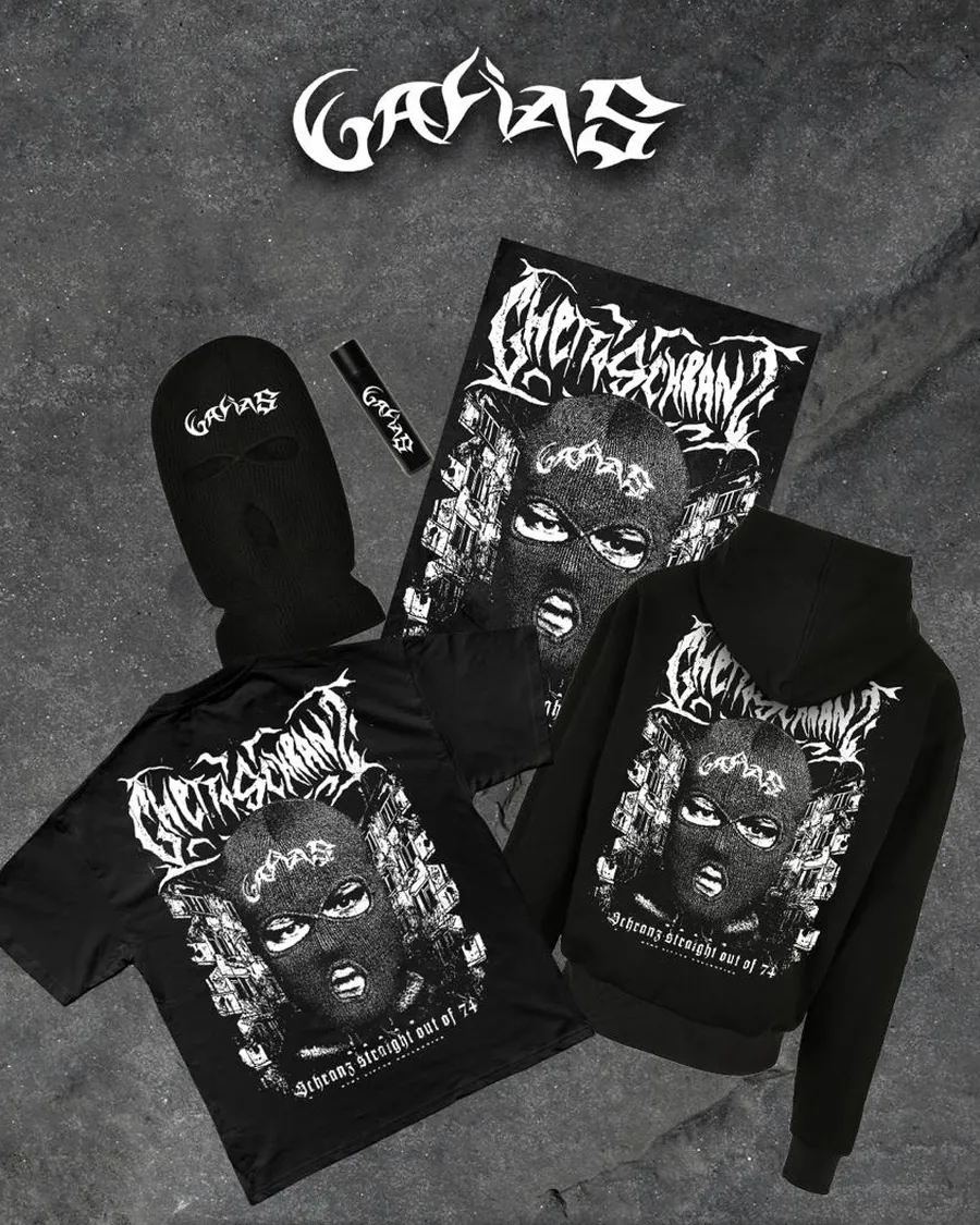 GAAAS Ghettoschranz-Drop: Shirt, Hoodie, Sturmhaube und Poster